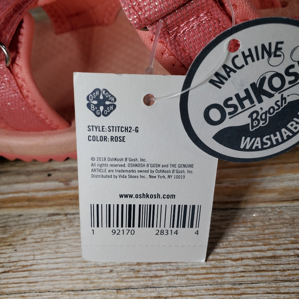 Oshkosh Toddler Girls Stitch Rose Sandals Thongs - Picture 3 of 7
